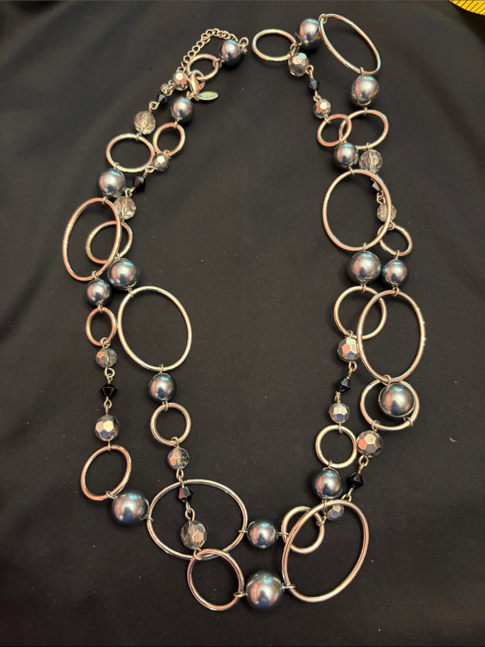 Lia Sophia Iridescent Gray Multi-Loop Necklace